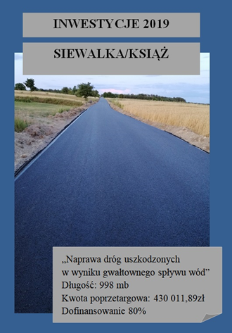 Odbudowa drogi gminnej w m. Siewalka i Książ
