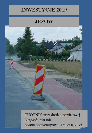 Budowa chodnika przy drodze powiatowej w m. Jeżów